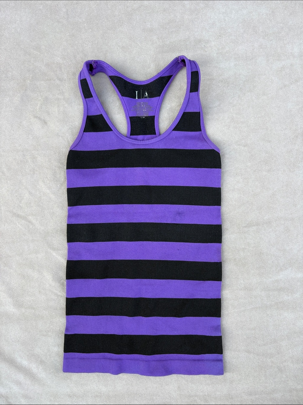 💜Armani Exchange Purple and Black Striped Racerback Tank - XS/S